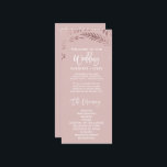 Elegant Rose Gold and Pink Wedding Program Programme<br><div class="desc">This elegant rose gold and pink wedding program is perfect for a classy wedding. The design features a stunning faux rose gold foil leafy frame on a blush pink background and is paired with a dazzling cursive font. Include the name of the bride and groom, the wedding date and location,...</div>