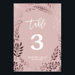 Elegant Rose Gold and Pink Wedding Table Number<br><div class="desc">This elegant rose gold and pink wedding table number card is perfect for a classy wedding. The design features a stunning faux rose gold foil leafy frame on a blush pink background and is paired with a dazzling cursive font. Add each table number that you need to your cart individually....</div>
