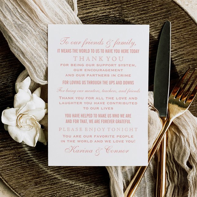 Elegant Rose Gold and White Wedding Guest Thank You Card (Creator Uploaded)