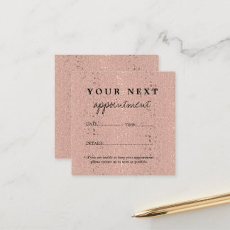 Elegant Rose Gold Beauty Salon Appointment Card