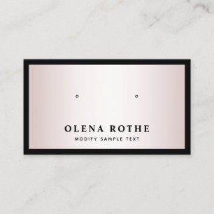 Elegant  Rose Gold  Black Border Earring Display  Calling Card