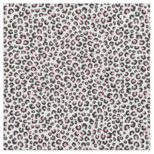 Elegant Rose Gold Black Leopard Animal Print Fabric