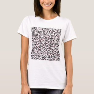 Elegant Rose Gold Black Leopard Pattern T-Shirt