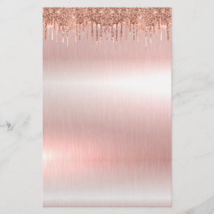 Elegant rose gold blank stationery 5.5" x 8.5"