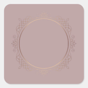 Elegant Rose Gold Blank Template Add Your Text Square Sticker