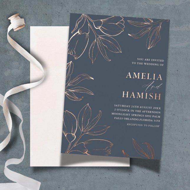 Elegant Rose Gold & Blue Floral Wedding  (Creator Uploaded)