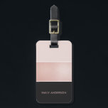 ELEGANT ROSE GOLD BLUSH PINK COPPER BLACK STRIPS LUGGAGE TAG<br><div class="desc">For any further customisation or any other matching items,  please feel free to contact me at yellowfebstudio@gmail.com</div>