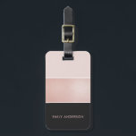 ELEGANT ROSE GOLD BLUSH PINK COPPER BLACK STRIPS LUGGAGE TAG<br><div class="desc">For any further customisation or any other matching items,  please feel free to contact me at yellowfebstudio@gmail.com</div>
