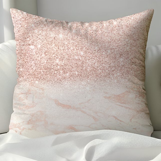 Elegant Rose Gold Blush Pink Marble Cushion (Creator Uploaded)