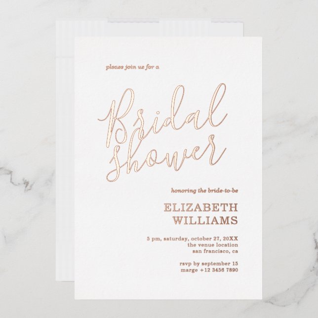 Elegant Rose Gold Boho Minimalist Bridal Shower (Envelope)