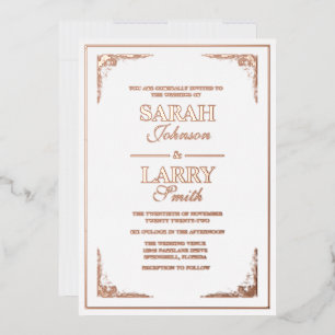 Elegant Rose Gold border Traditional Wedding 