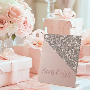 Elegant Rose Gold Bridal Shower Cards & Gifts  Pedestal Sign