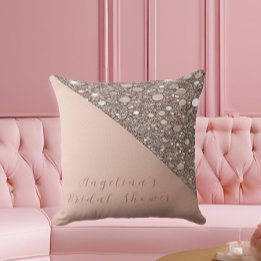 Elegant Rose Gold Bridal Shower Cushion