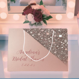Elegant Rose Gold Bridal Shower Large Gift Bag
