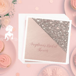 Elegant Rose Gold Bridal Shower Napkins