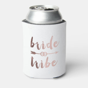 elegant rose gold bride tribe arrow wedding rings can cooler