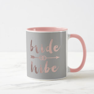 elegant rose gold bride tribe arrow wedding rings mug