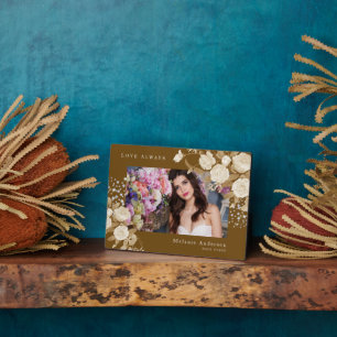 Elegant Rose Gold Brown Plaque