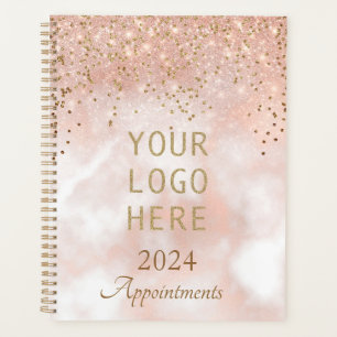 Elegant Rose Gold Business Logo Appointment Book Planner