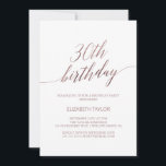 Elegant Rose Gold Calligraphy 30th Birthday Invitation<br><div class="desc">This elegant rose gold calligraphy 30th birthday invitation is perfect for a simple birthday party. The blush pink design features a minimalist card decorated with romantic and whimsical faux rose gold foil typography. Please Note: This design does not feature real rose gold foil. It is a high quality graphic made...</div>