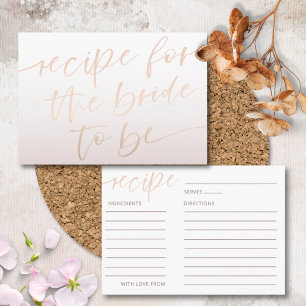 Elegant Rose Gold Calligraphy Bridal Shower  Enclosure Card