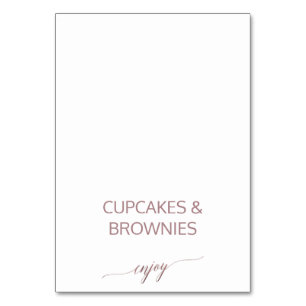 Elegant Rose Gold Calligraphy Buffet Food Labels Table Number