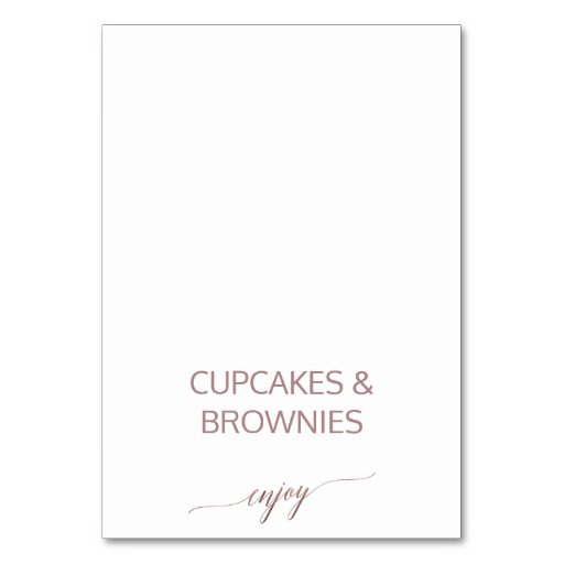 Image of Elegant Rose Gold Calligraphy Buffet Food Labels Table Number