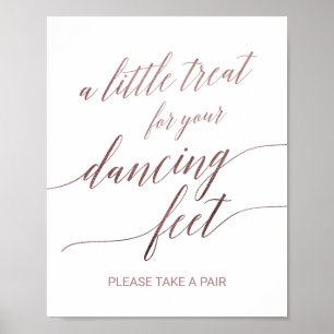 Elegant Rose Gold Calligraphy Dancing Feet Sign