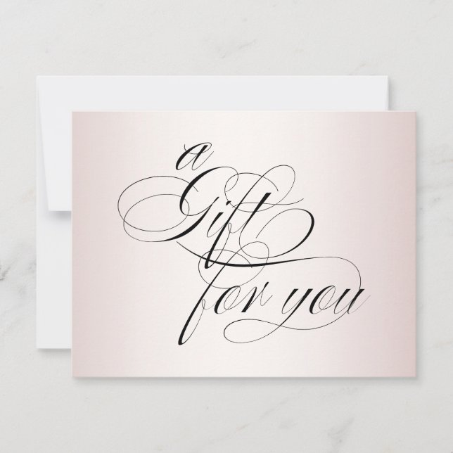  Elegant Rose Gold Calligraphy Gift Certificate (Front)
