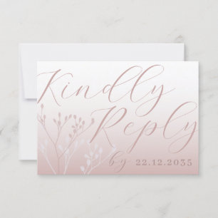 Elegant Rose Gold Calligraphy RSVP Wedding Card