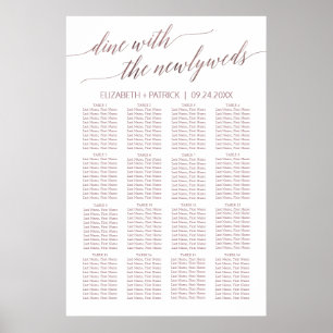 Elegant Rose Gold Calligraphy Seating Chart