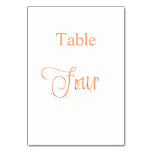 Elegant rose gold calligraphy table four 4 table number