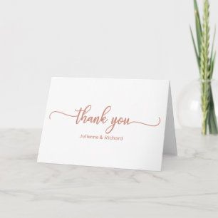 Elegant Rose Gold Calligraphy Thank You Card