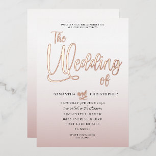 Elegant Rose Gold Calligraphy The Wedding Of