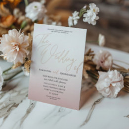 Elegant Rose Gold Calligraphy The Wedding Of