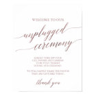 Elegant Rose Gold Calligraphy Unplugged Ceremony