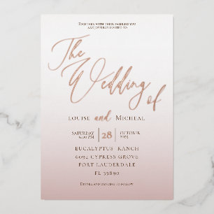 Elegant Rose Gold Calligraphy Wedding 