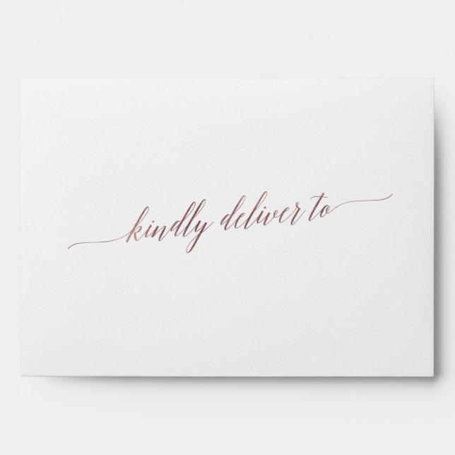 Elegant Rose Gold Calligraphy Wedding Invitation Envelope (Front)
