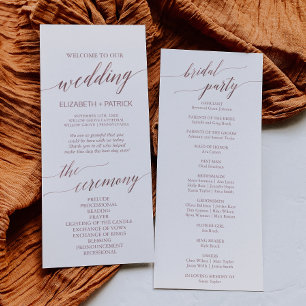 Elegant Rose Gold Calligraphy Wedding Program Programme