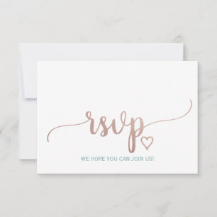 Elegant Rose Gold Calligraphy Wedding Website RSVP