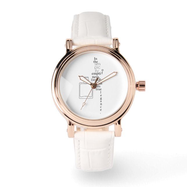 Elegant Rose Gold Case Minimalist Women's Watch (Front)