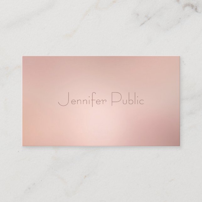 Elegant Rose Gold Chic Trendy Template Modern Business Card (Front)