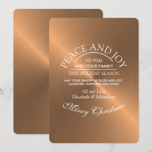 Elegant Rose Gold Christmas Holiday Card