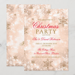 Elegant Rose Gold Christmas Holiday Party Invitation