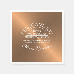 Elegant Rose Gold Christmas Napkin