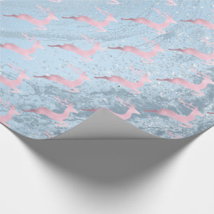 Elegant rose gold Christmas reindeer pattern Wrapping Paper