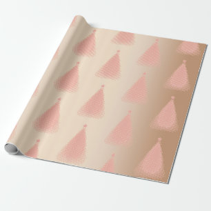 Elegant Rose Gold Christmas Tree Pattern Wrapping Paper