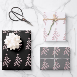 Elegant rose gold Christmas tree pattern    Wrapping Paper Sheet