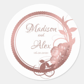 Elegant Rose Gold Classic Round Sticker