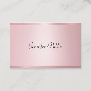 Elegant Rose Gold Colour Modern Handwritten Trendy Business Card